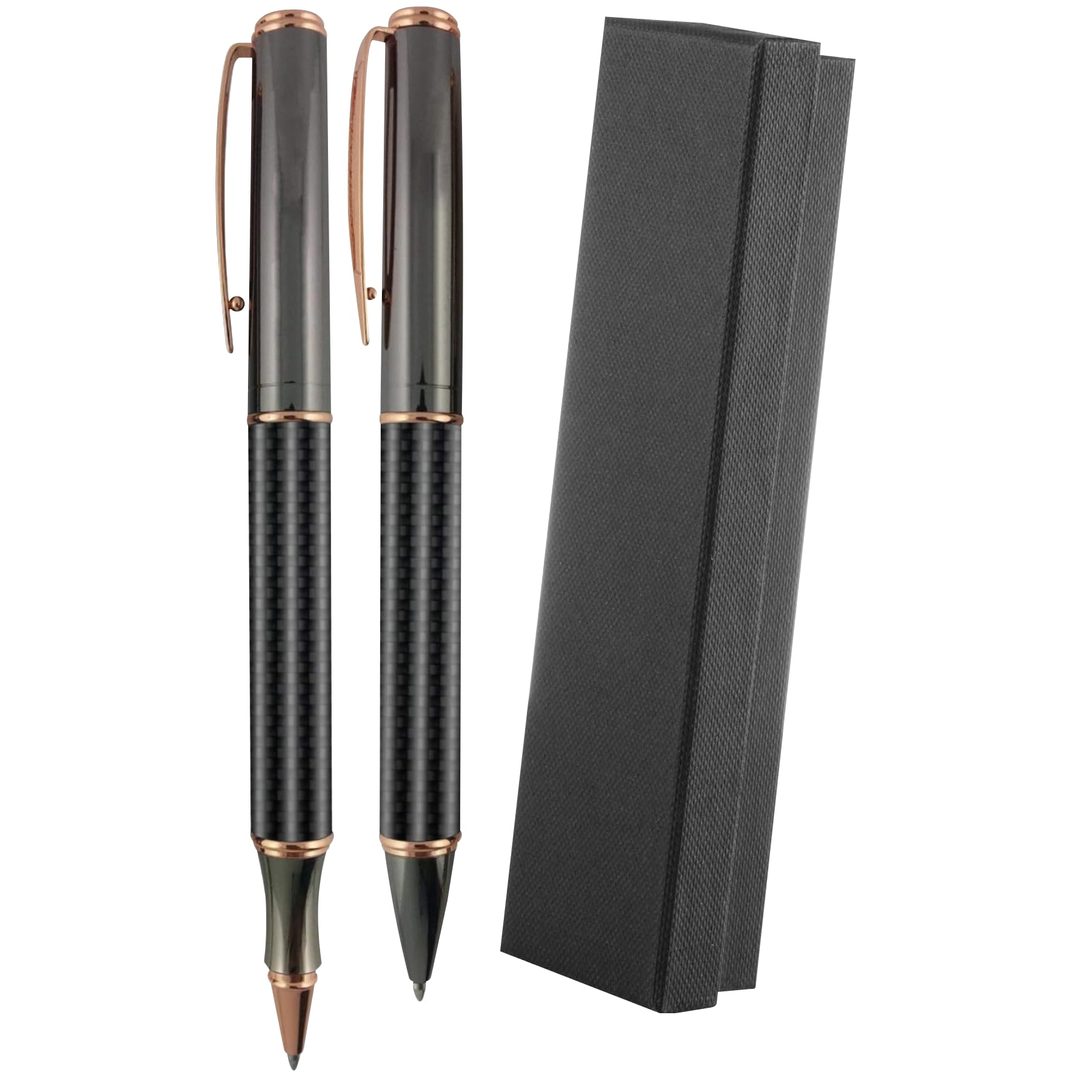 Sypen Luxury Pen Set, Elegant Fancy Rollerball & Ballpoint- Executive Business Pens, Twist Action Metal Rollerball Pen +Carbon F