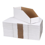 Zbeivan Cardboard Storage Bins Boxes 35 Packs 12X4X4.5 Inches, Easy Assembly Pantry Organizer Bins For Shelf, White