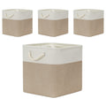 Temary Cube Storage Baskets 4 Pack 13x13 Fabric Cube Storage Bins for Clothes, Large Baskets Boxes with Handles, Canvas Basket f