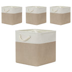 Temary Cube Storage Baskets 4 Pack 13x13 Fabric Cube Storage Bins for Clothes, Large Baskets Boxes with Handles, Canvas Basket f