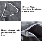 Avelom Seersucker Duvet Cover Set California King Size (104 X 98 Inches), 3 Pieces (1 Duvet Cover + 2 Pillowcases), Grey Soft Washed Microfiber, Textured Duvet Cover With Zipper Closure, Corner Ties