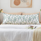 Exq Home Satin Body Pillow Pillowcase Super Soft Silk Pillowcase, Body Pillow Cover With Envelope Closure Ink Leaf (20''X54'')