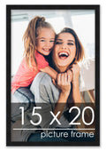 Poster Palooza 15x20 Frame Black Solid Wood Picture Frame - UV Acrylic, Foam Board Backing & Hanging Hardware Included