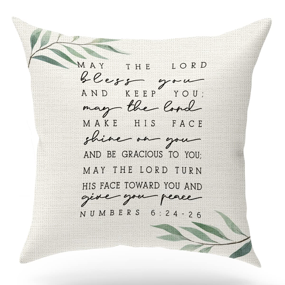 KongMoTree Bible Verse Throw Pillow Cover, Blessing Gift, Scripture Art, Scripture Sayings, Bible Quote, Numbers 6:24-26, Church