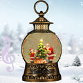 Christmas Santa Snow Globe, Christmas Musical Snow Globe Lantern Lights with 6H Timer Battery & USB Powered, Retro Style Holiday