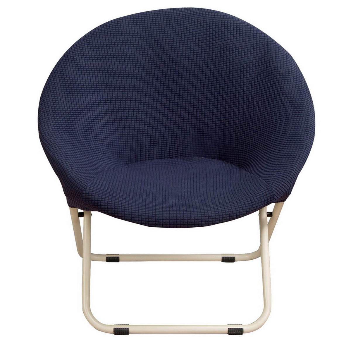 Hoomall Round Saucer Chair Cover Slipcover Only, Stretch Jacquard Moon Chair Slipcovers For Adults Saucer Chair, Removable Spandex Fabric Soft Chair Covers (Navy)
