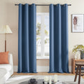 Rutterllow Blackout Curtains For Living Room, Thermal Insulated Window Drapes 2 Panels For Bedroom, Grommet Top (42X90 Inch, Blu