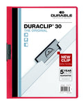 Duraclip Report Cover, 30 Sheet, Red - 25 Bx
