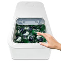 Skywin Large Laundry Pods Container With Slide Lid, 15 X 8.7 X 4.5 In, Holds 11 Pounds Or 120-150 Pods, Laundry Pod Holder, Dishwasher Pods Container (White)