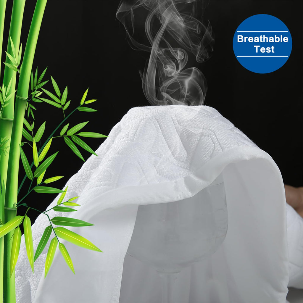 Meritlife Premium 100% Waterproof Full Size Mattress Protector Double Mattress Cover Cooling Breathable Mattress Pad Cover Fitte