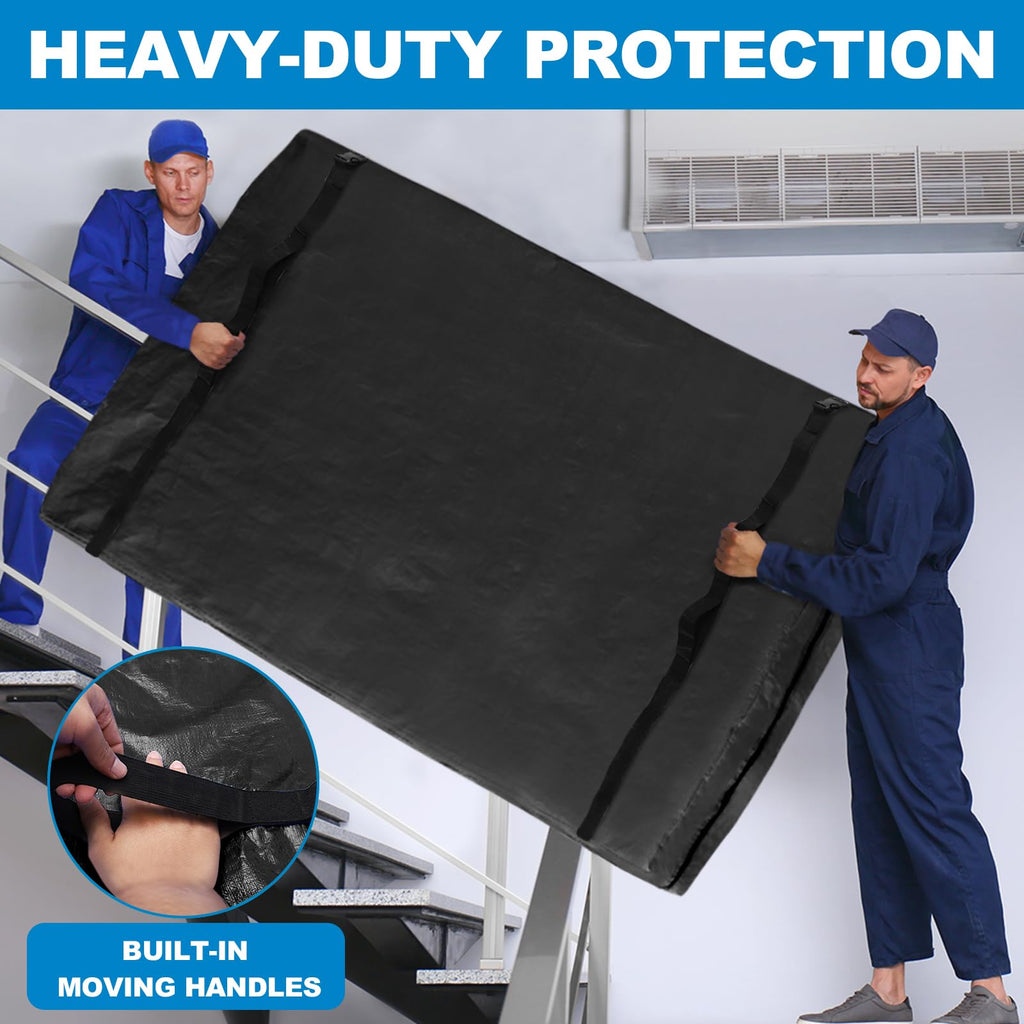 Ticonn Mattress Bags For Moving, Queen Mattress Cover For Moving, Heavy Duty, Full-Around Handle With Adjustable Buckles, Mattress Storage Bag & Moving Supplies (Black, Queen)