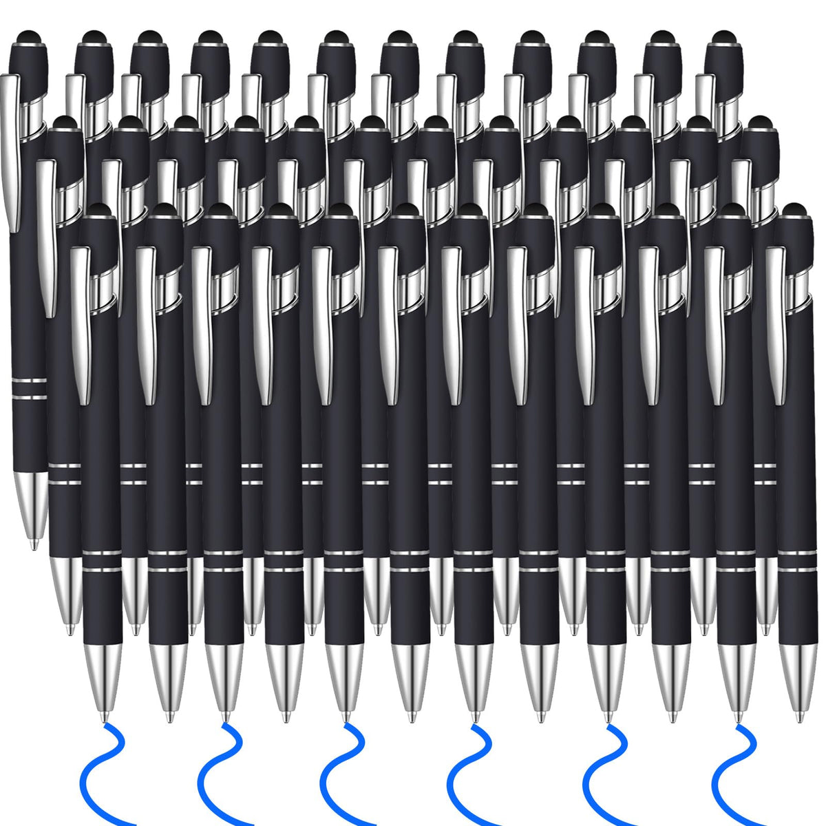 Lragvtbk 36 Pcs Blue Ink Ballpoint Pen With Stylus 2 In 1 Ballpoint Pen For Touch Screens School Office Coworkers (Blue)
