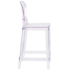 Flash Furniture Ghost Counter Stool with Tear Back in Transparent Crystal