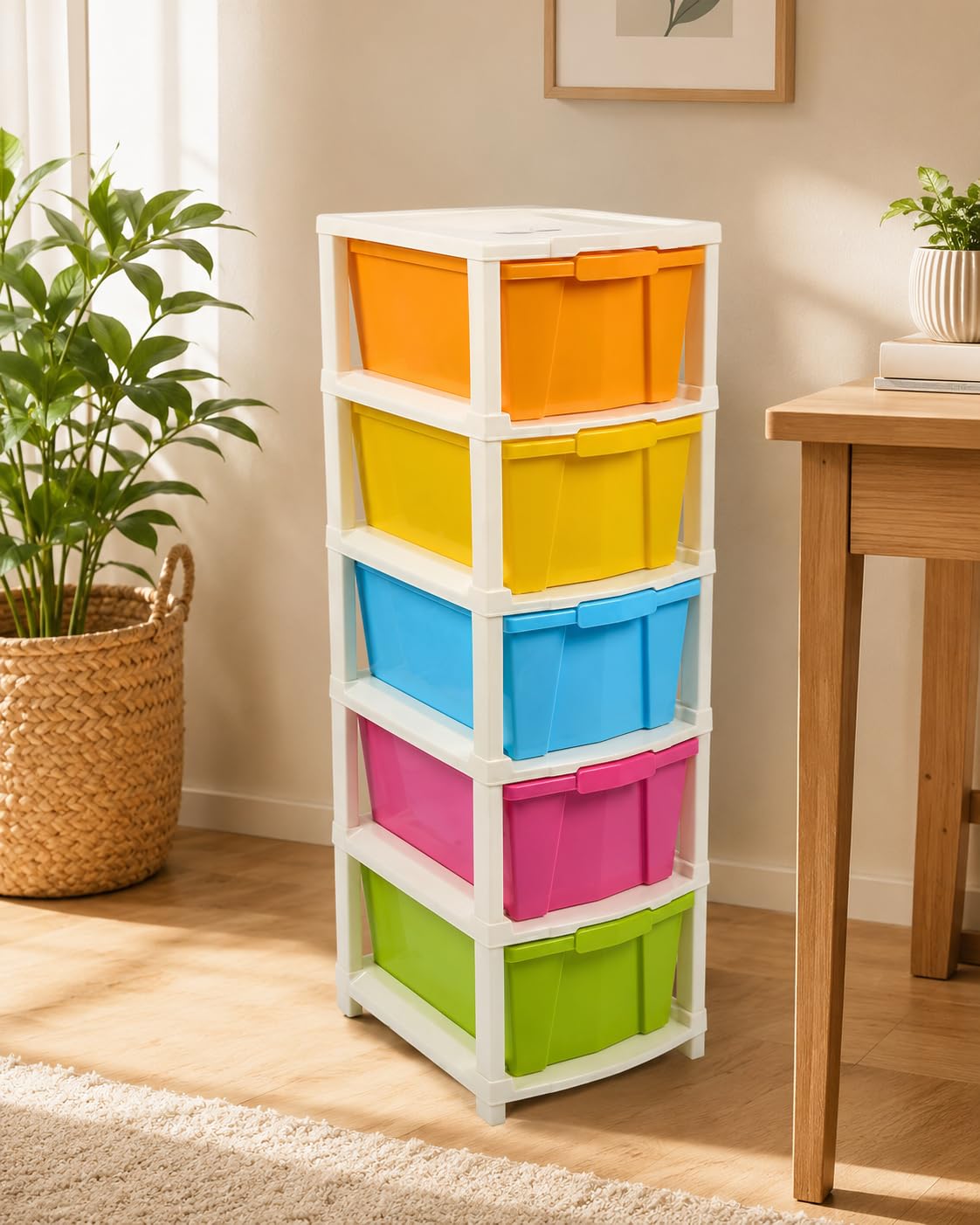 Organisers Storage Box  Xl  Drawer Home And Room Plastic Drawers Storage, Multicolor, Drawer Storage Organizer Cabinet  Ideal