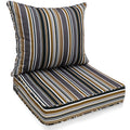 Eagle Peak Outdoor Deep Seat Patio Seat Cushion Set, 25 X 25 X 5 Inch, 2-Piece Back Chair Cushion, Set Of 1, Brown Stripe