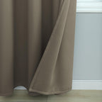 Mrs.Naturall Taupe Curtains 84 Inch Length 2 Panels Set For Bedroom,Blackout Grommet Black Out Earth Tone Keep Cold Thermal Curt