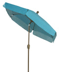 FiberBuilt Umbrellas Garden Umbrella with Push-Button Tilt, 7.5 Foot Teal Canopy and Champagne Bronze Pole