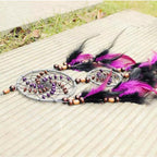 Ornerx Valentines Day Dream Catcher Wall Home Decor Purple Black 21.65'' Long