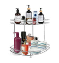 Parage Stainless Steel 2 Tier Multipurpose Storage Organizer, Corner Stand for Kitchen and Bathroom, Shelf Rack, Bathroom Shelf
