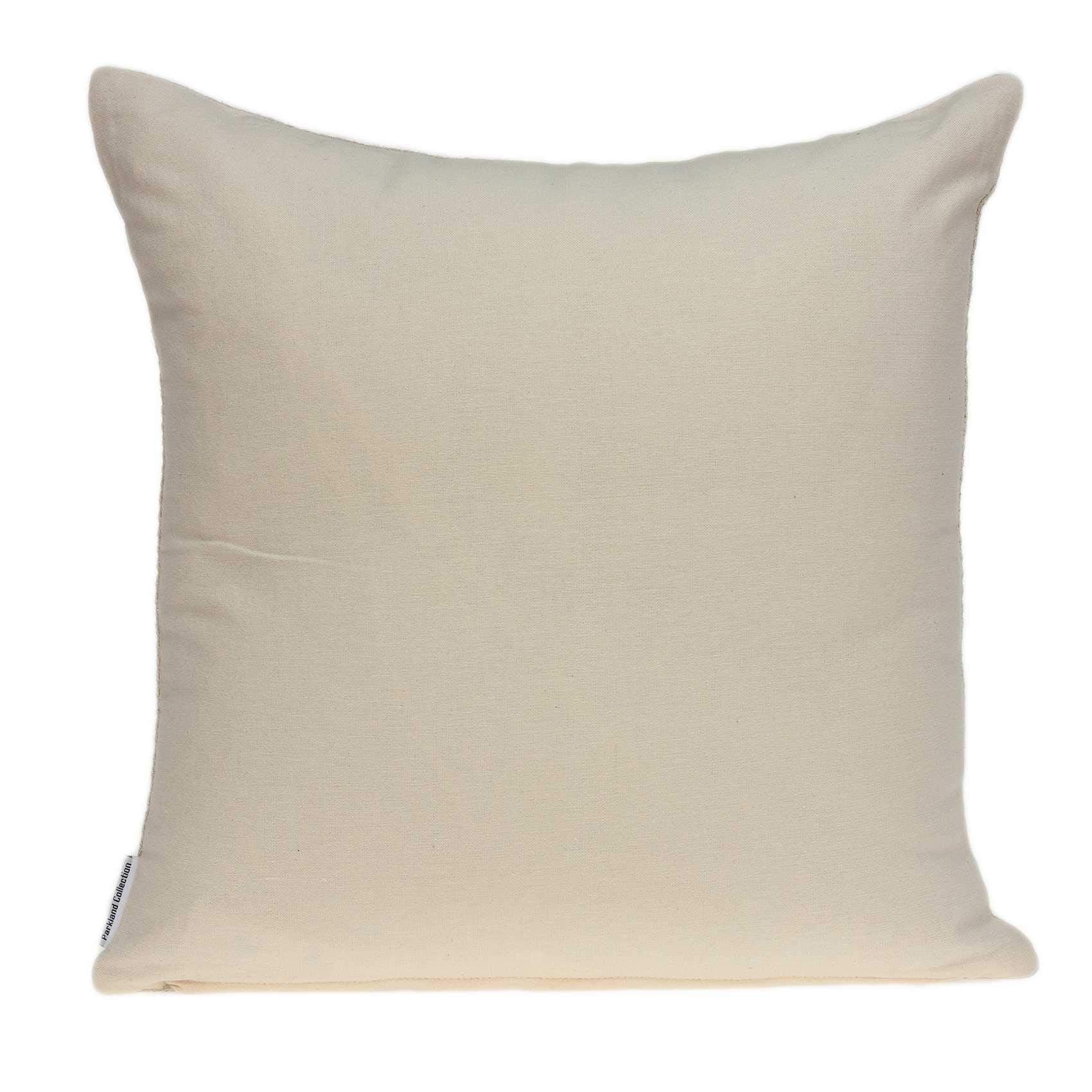HomeRoots 85% Cotton, 15% Lurex Parkland Collection Diana Transitional Beige Pillow Cover with Poly Insert