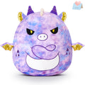 Glow Guards Original 12 ' Purple Tie-Dye Dragon Plush Pillow - Cute Stuffed Animal Soft Toy Dinosaur - Birthday Gift For Boys G