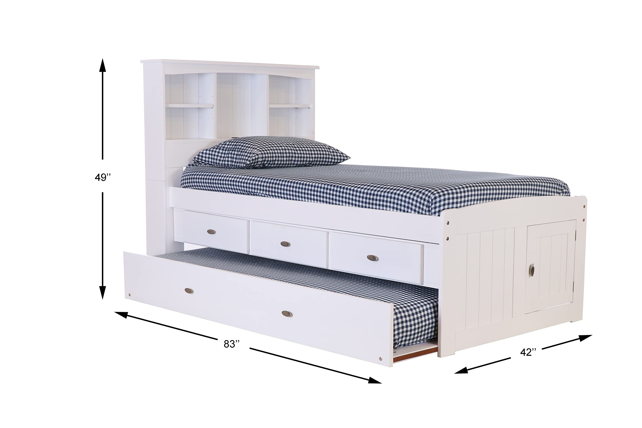 OS Home and Office Furniture Captain's Bookcase Bed - Thumbnail 3