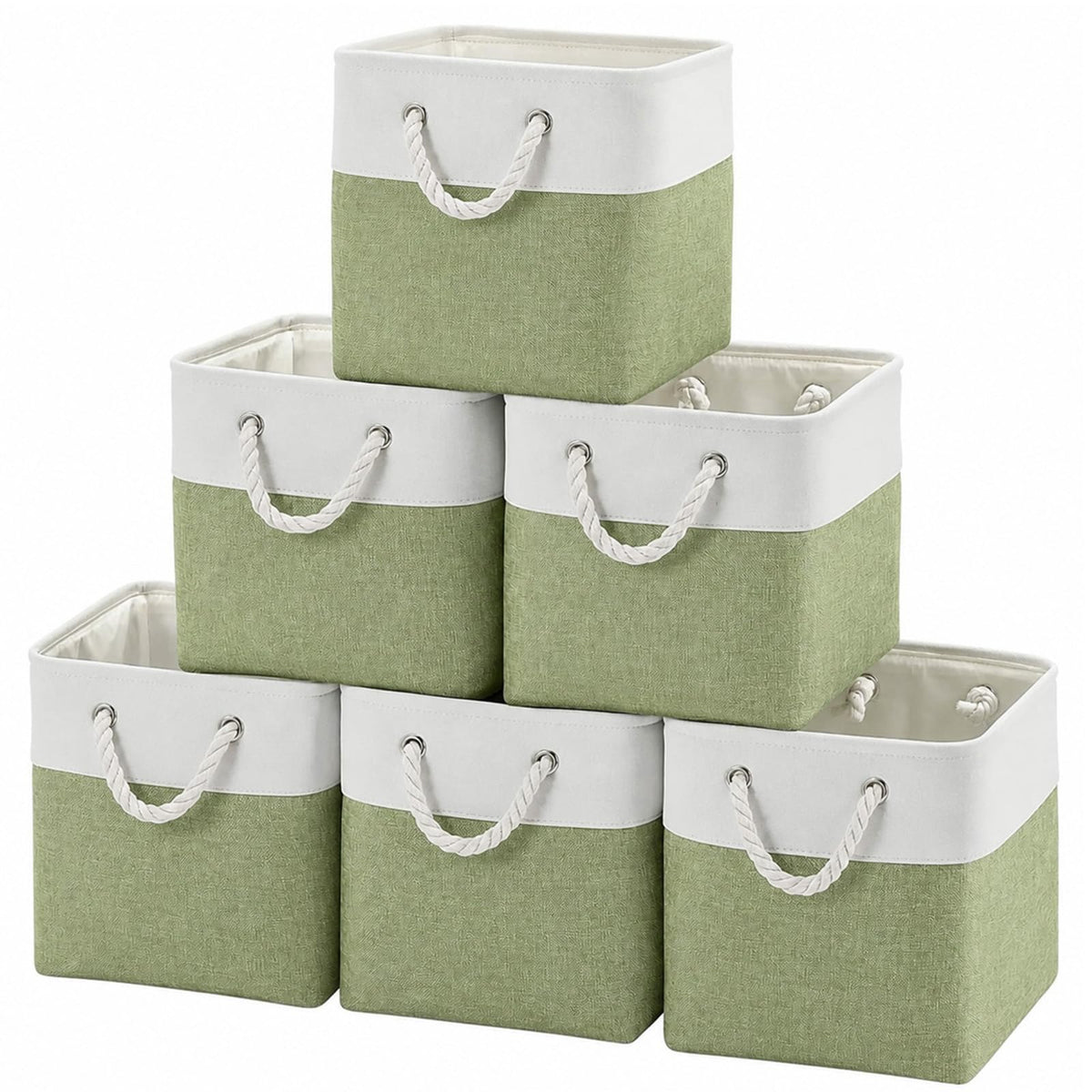 Guoovvs Fabric Storage Cubes, 11 inch cube storage bin with Handles, 11x11cube storage organizer bins, Collapsible Storage Bins 