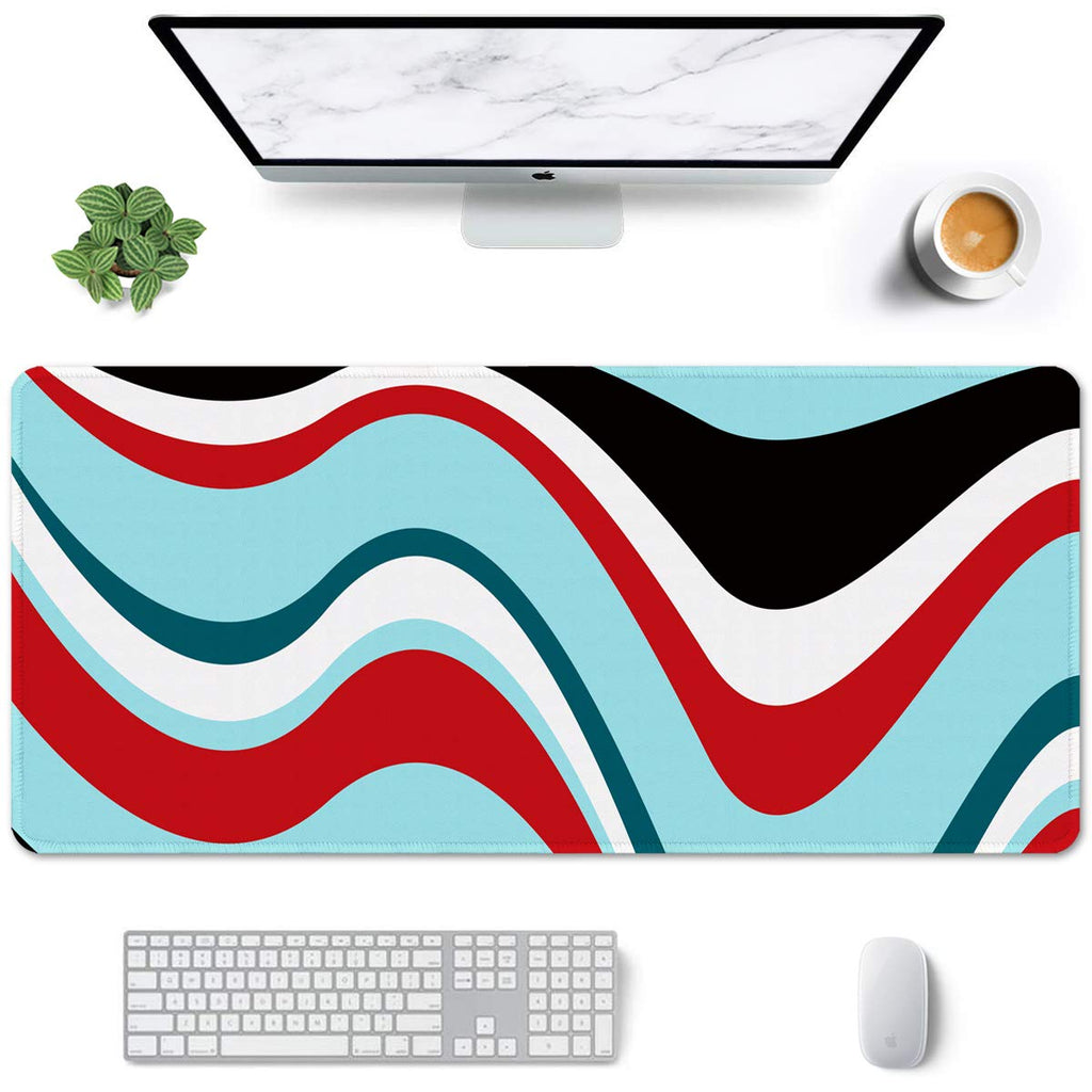 Auhoahsil Large Mouse Pad, Full Desk Xxl Extended Gaming Mouse Pad 35' X 15', Waterproof Desk Mat W/Stitched Edge, Non-Slip La