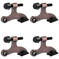 Obtanim 4 Pack Hinge Pin Door Stopper Heavy Duty Metal Adjustable Door Stops With Rubber Bumper Tips (Brown)