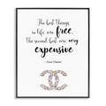 Stupell Industries Second Best Things in Life Quote Fashion Brand Glam Text, Designed by Ziwei Li Wall Art, 11 x 14, Black Frame