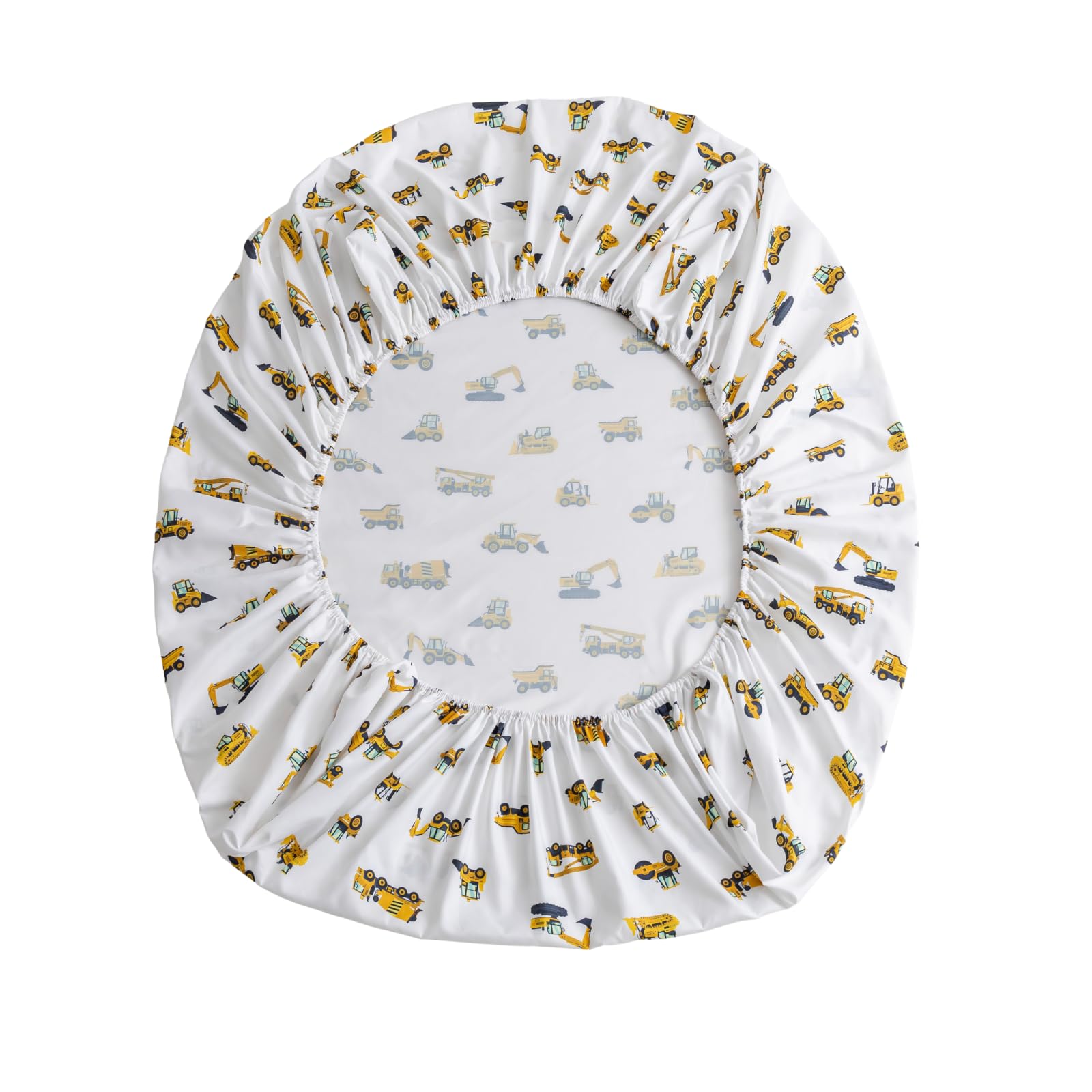 3-Piece Twin Size Kids Bed Sheet Set By Coukouchyi, Soft & Breathable Kids Fitted Sheet, Construction Kids Twin Bed Flat Sheet F