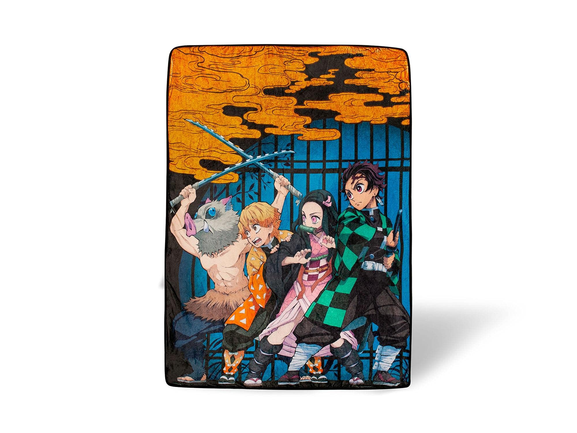 Surreal Entertainment Demon Slayer Oversized Plush Throw Blanket | Cozy Sherpa Cover For Sofa, Bed | Super Soft Fleece Blanket |
