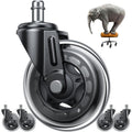 Emnt Office Chair Wheels Replacement, 3' Heavy Duty Rubber Caster Wheels For Hardwood Floors And Carpet, Quiet & Safe Wheels Fo