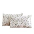 Ecocott Pillowcase King Size Set Of 2, Mini Green Leaves Pattern Printed Floral Pillow Cases - Soft And Breathable 100% Cotton P