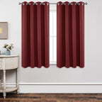 Joydeco Blackout Curtains 63 Inch Length 2 Panels Set, Thermal Insulated Long Curtains 2 Burg, Room Darkening Grommet Curtains F