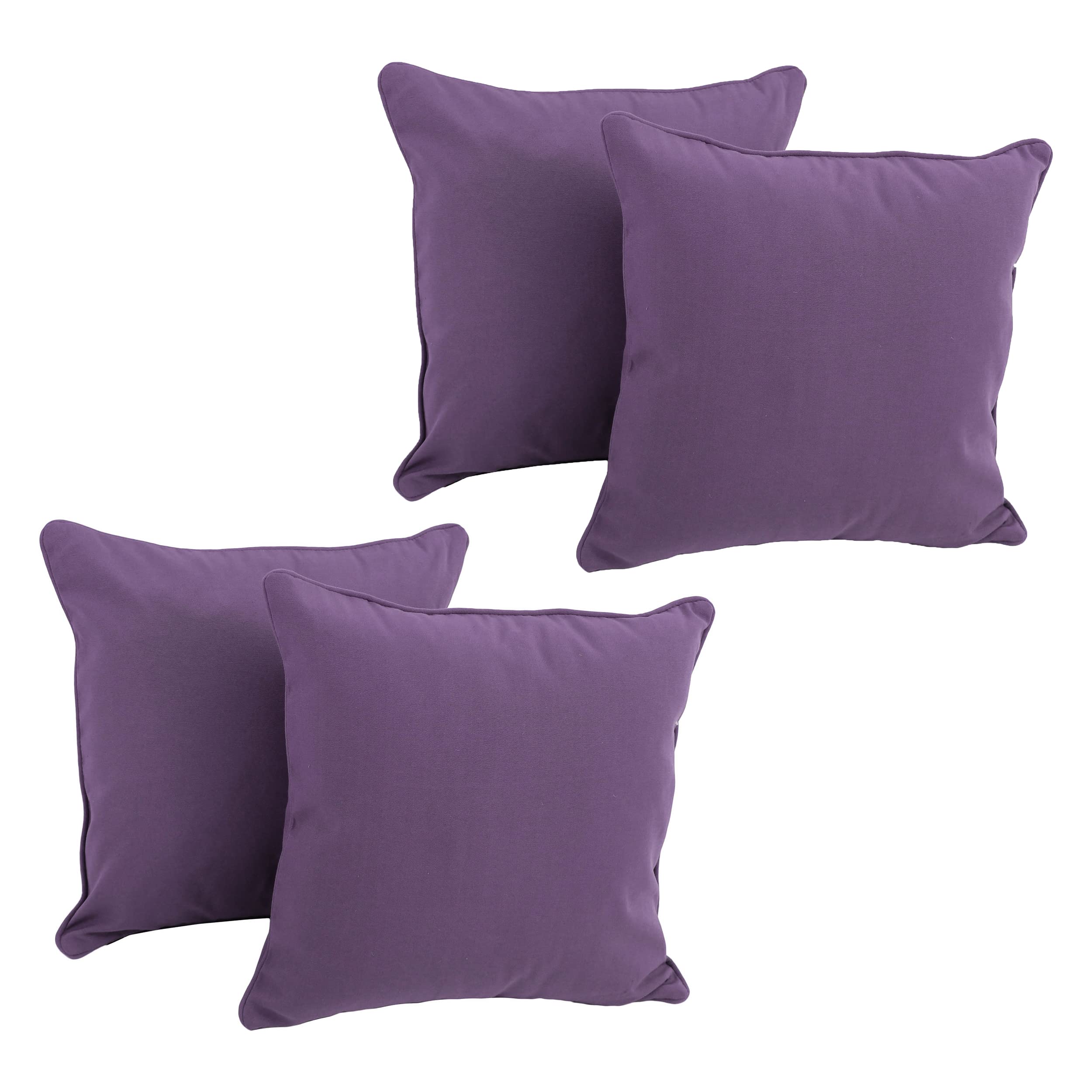 Blazing Needles Corded Twill Square Throw Pillow, 18&Quot;, Grape 4 Count