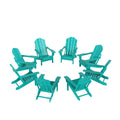 Westintrends Outdoor Folding Hdpe Adirondack Chairs For Patio, Backyard, Balcony, Comfortable Seat And All Weather Resistant (Set Of 8), Turquoise