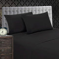 Elegant Comfort 1500 Premier Wrinkle & Fade Resistant 4 Pc Sheet Set, Deep Pocket Up To 18' And Colors, Full Black