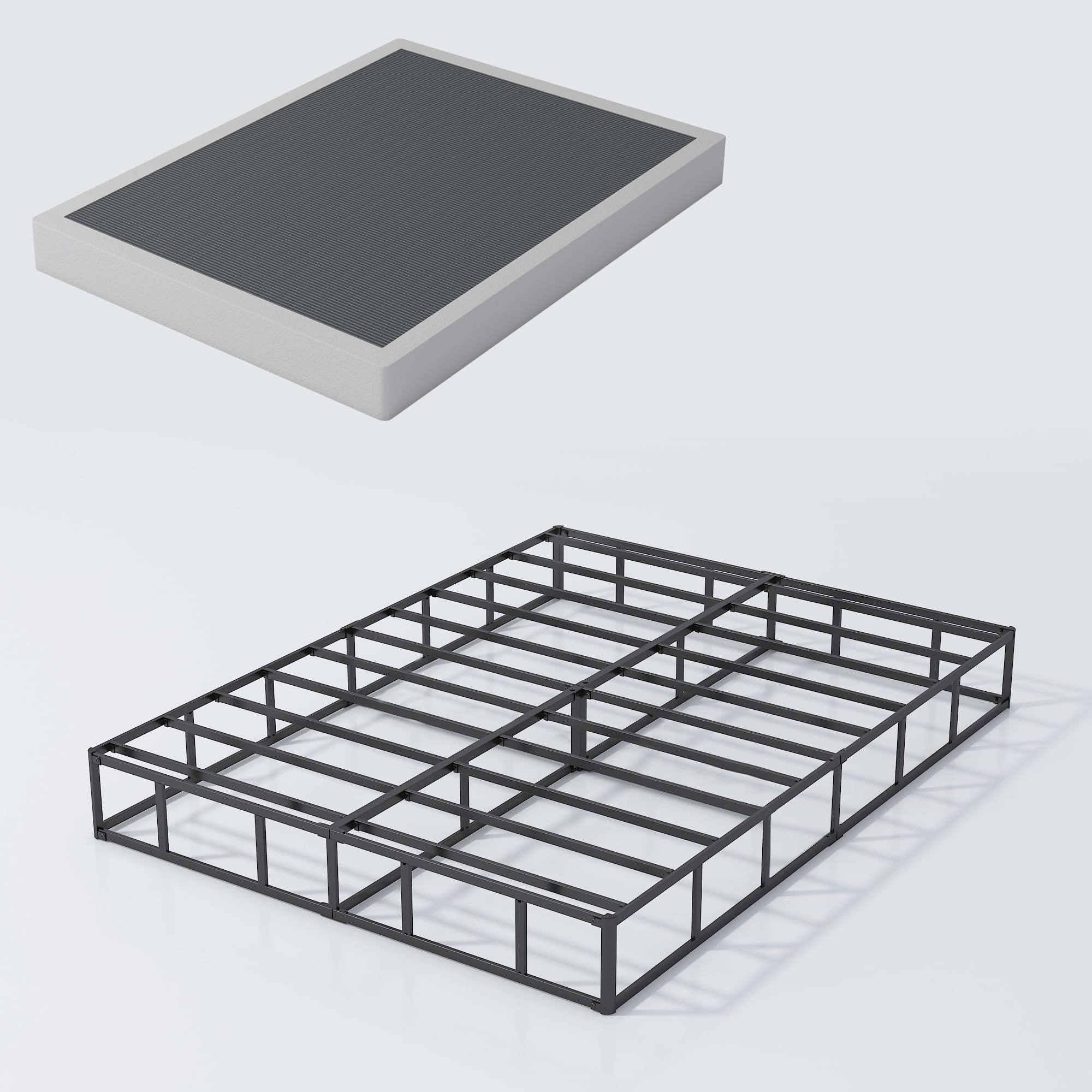 Xinxinyan King Size Box Spring 5 Inch High, Heavy Duty Mattress Foundation,Sturdy Box Springs Only With Fabric Cover Set, Easy Assembly, Noise Free