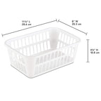 Sterilite Storage Basket, Plastic Basket To Organize Closets, Shelves Or Countertops In The Kitchen Or Bathroom, White, 48-Pack