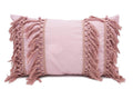 Fennco Styles Stylish Fringe Tassels Decorative Cotton Throw Pillow (Pink, 12'X20' Case Only)