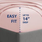 Cathay Home Essentials Ultra Soft Hypoallergenic Wrinkle Resistant Double Brushed Microfiber Bedding Sheet Set, Blush, King