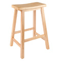 Winsome Satori Saddle Seat Counter Stool, 24-Inch, Natural Finish, Solid Wood, Transitional Style