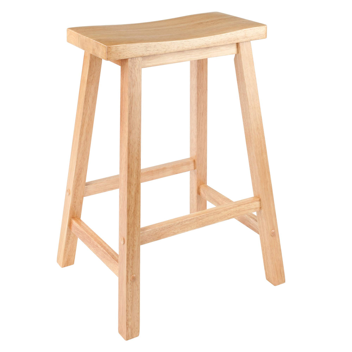 Winsome Satori Saddle Seat Counter Stool, 24-Inch, Natural Finish, Solid Wood, Transitional Style