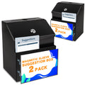 Linsiron Magnetic Suggestion Box With Magnetic Sleeve 2 Pack,The Suggestion Box With Lock And 50 Free Suggestion Cards ,Black Me
