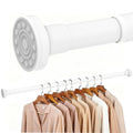 DwelSpire No Drilling Closet Rod, 3172 Inches Adjustable Heavy Duty Metal White Closet Rods for Hanging Clothes for Wardrobes, 