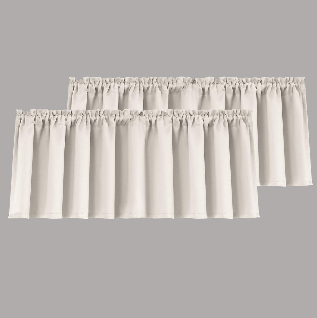 Mrs.Naturall Cream White Window Valances for Living Room 2 Pack Rod Pocket Light Blocking Thermal Insulated Blackout Boho Farmho