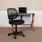 Flash Furniture Flash Fundamentals Mid-Back Black Mesh Swivel Ergonomic Task Office Chair With Arms