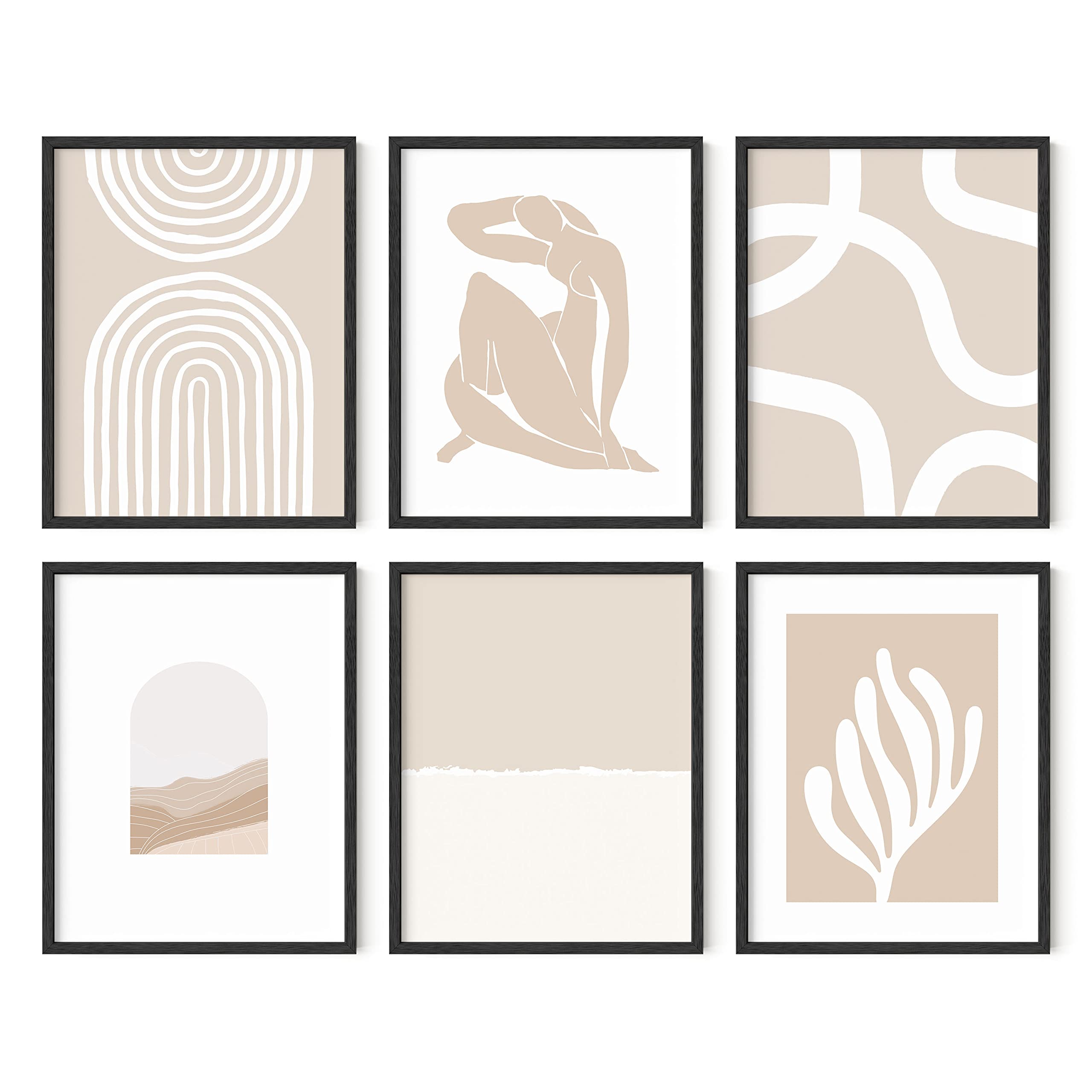 HAUS AND HUES Neutral Wall Art, Beige Wall Decor, Beige Wall Art, Wall Art Modern Abstract, Matisse Poster, Matisse Prints, Geom
