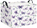 TIBAOLOVER Rectangular Baby Kids Storage Basket for Home Kitchen Girls Cute Storage Bin Organizer Room Decor(Lavender Butterfly)